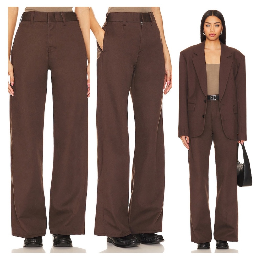 NWT Re/Done Super Wide Trouser in Chocolate